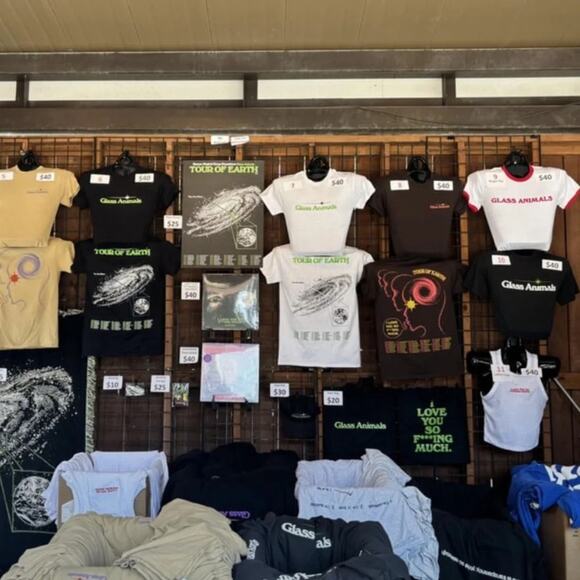 Glass Animals Tour of Earth 2024 Green Text on White Tee New w/o Tag - Picture 2 of 7